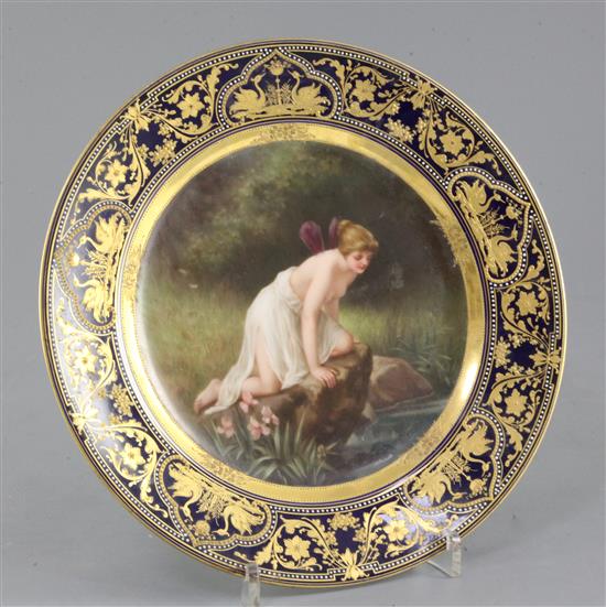 A Vienna style cabinet plate, c.1900, 24cm